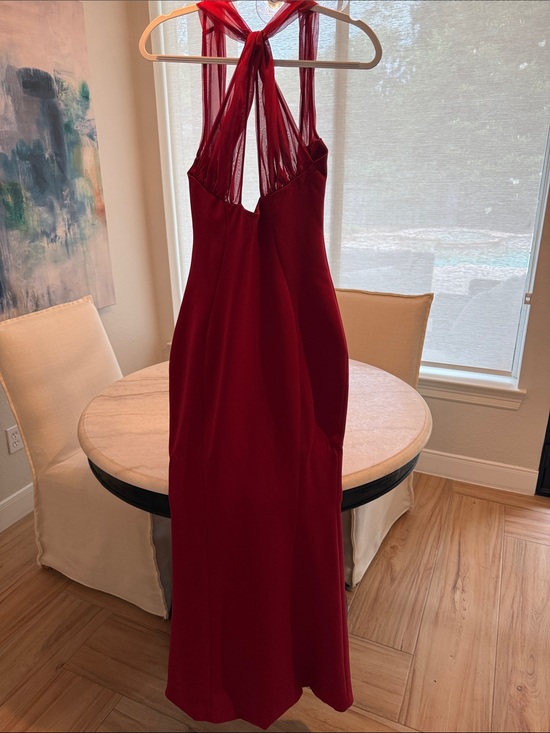 Oh Polly Dresses & Skirts - Oh Polly Red Halter-Style Evening Gown with Pearl detail